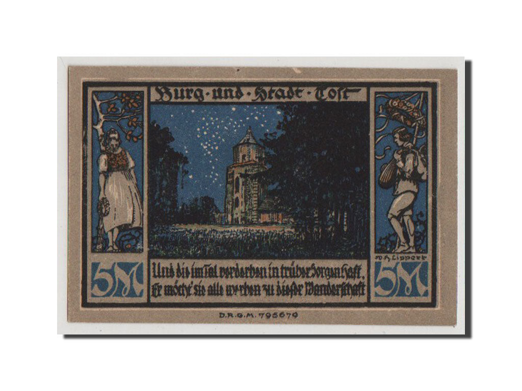 Banconote, Germania, Oberschlesien, 5 Mark, FDS, Mehl:437.1a