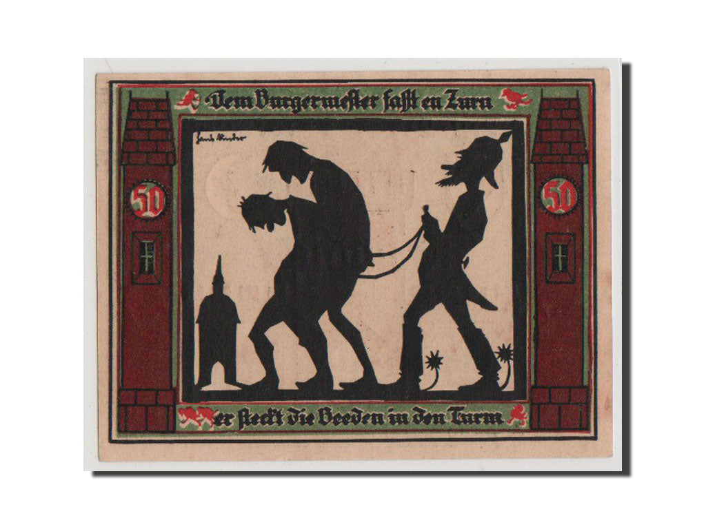 Banconote, Germania, Glauchau Stadt, 50 Pfennig, 1921, FDS, Mehl:436.1a