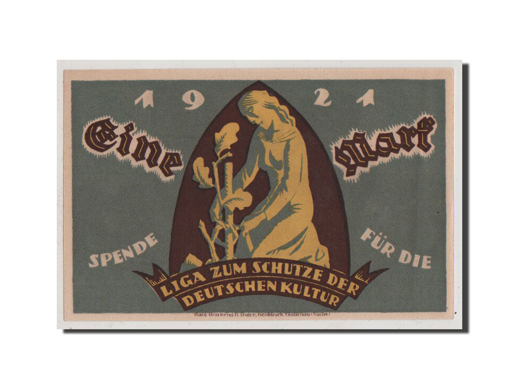Banconote, Germania, Glauchau Stadt, 1 Mark, 1921, SPL+, Mehl:435.1