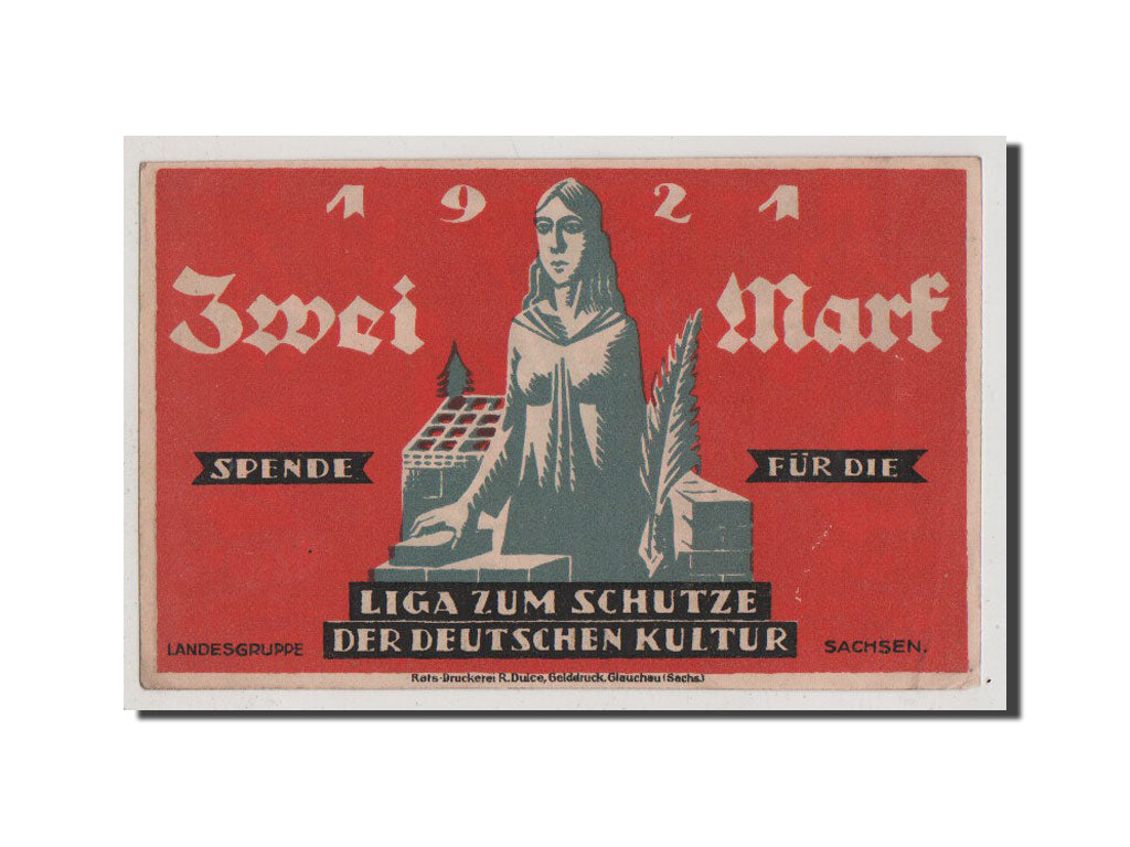 Banconote, Germania, Glauchau Stadt, 2 Mark, 1921, SPL+, Mehl:435.1