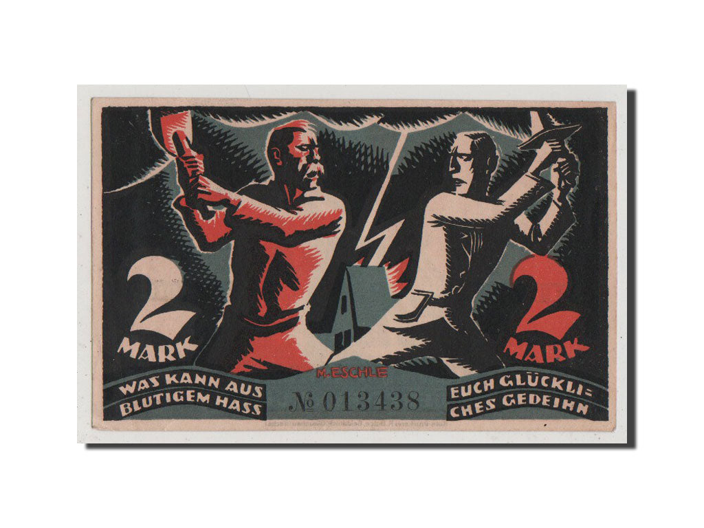 Banconote, Germania, Glauchau Stadt, 2 Mark, 1921, SPL+, Mehl:435.1