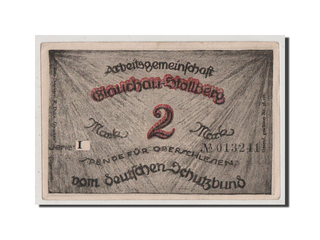 Banconote, Germania, Glauchau Stadt, 2 Mark, FDS, Mehl:433.1