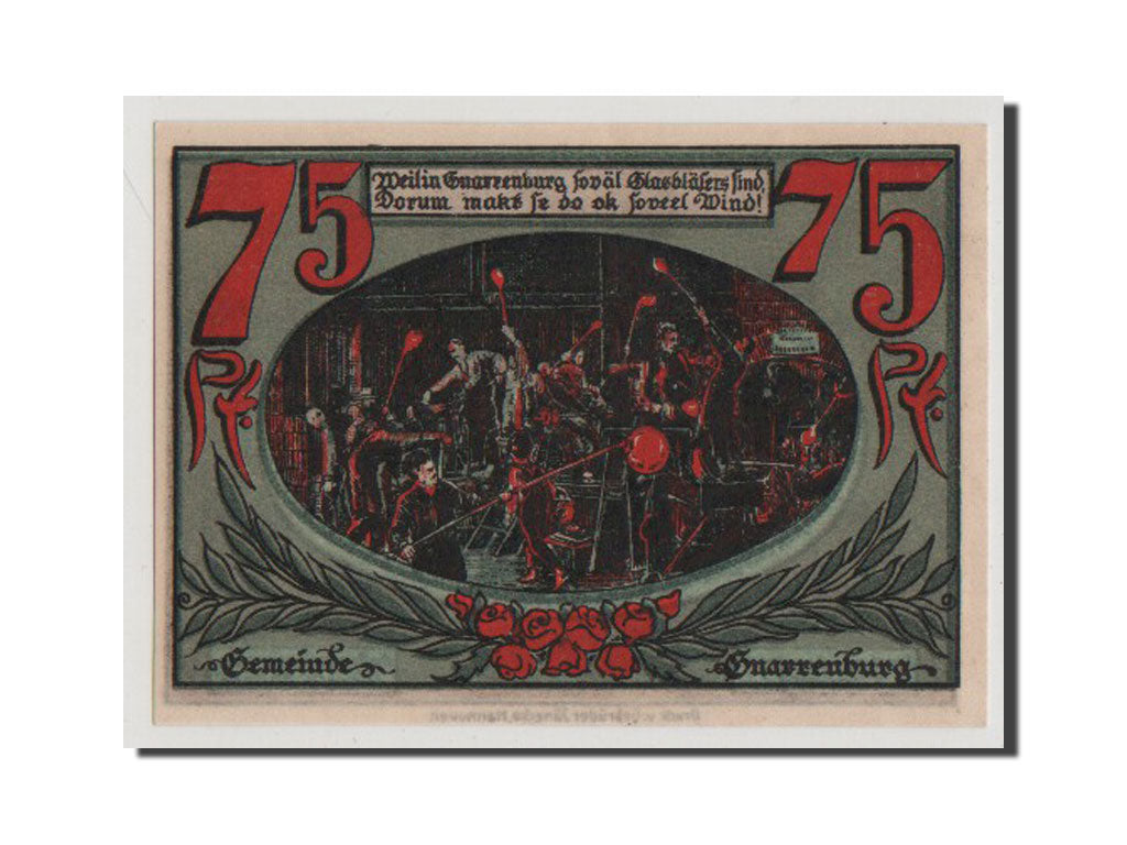 Banconote, Germania, Gnarrenburg Gemeinde, 75 Pfennig, FDS, Mehl:443.1