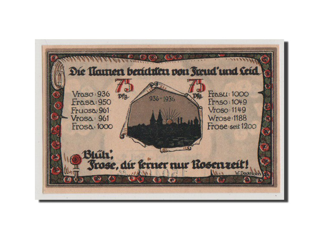 Banconote, Germania, Frose, 75 Pfennig, 1921, FDS, Mehl:398.4a
