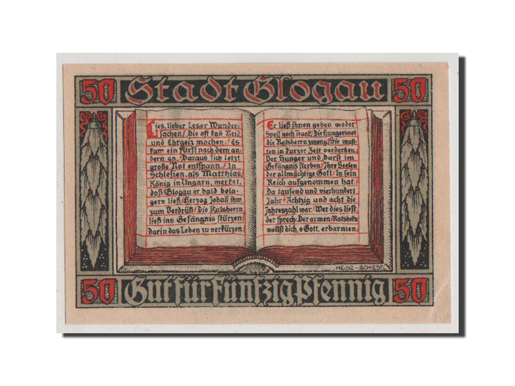 Banconote, Germania, Glogau Stadt, 50 Pfennig, 1920, SPL+, Mehl:439.1