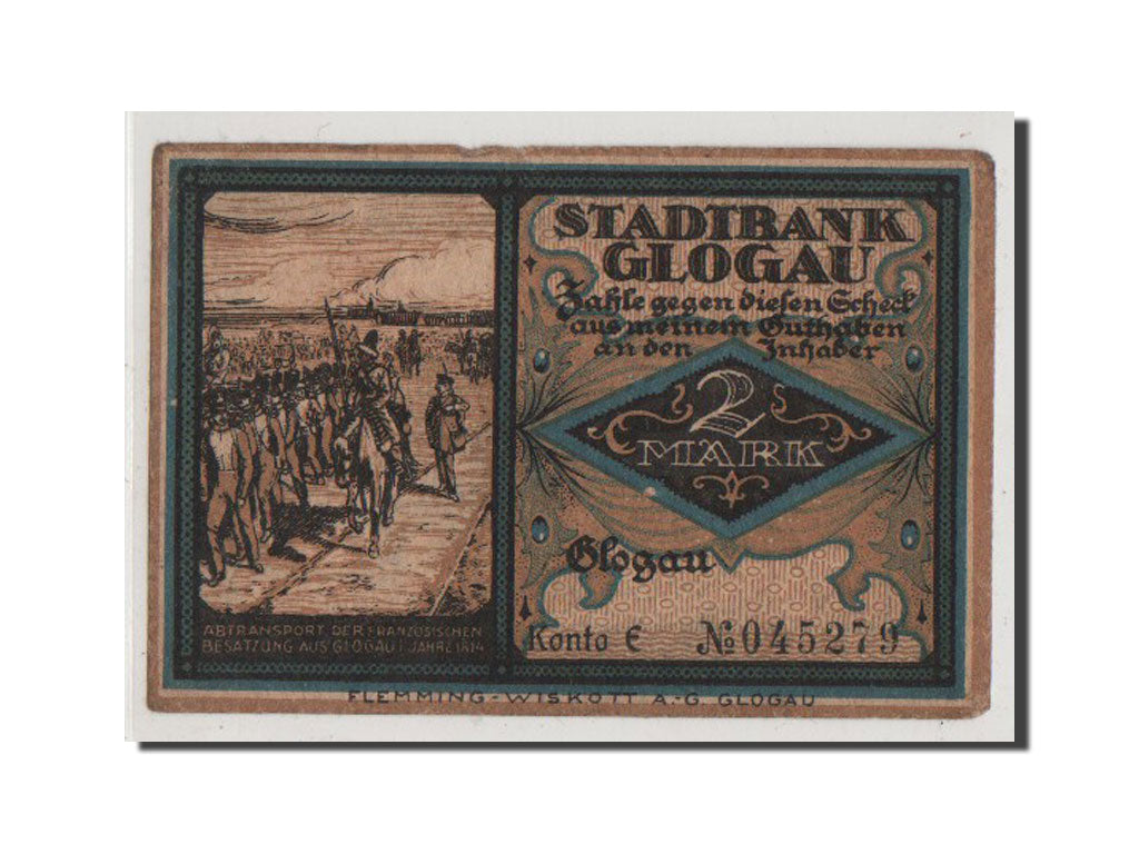 Banconote, Germania, Glogau Stadt, 2 Mark, SPL+, Mehl:440.1a