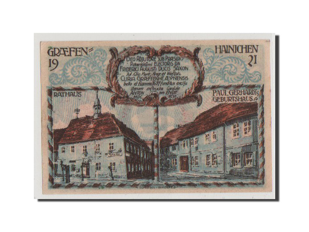 Banconote, Germania, Grafenhainichen Stadt, 10 Pfennig, SPL+, Mehl:461.3