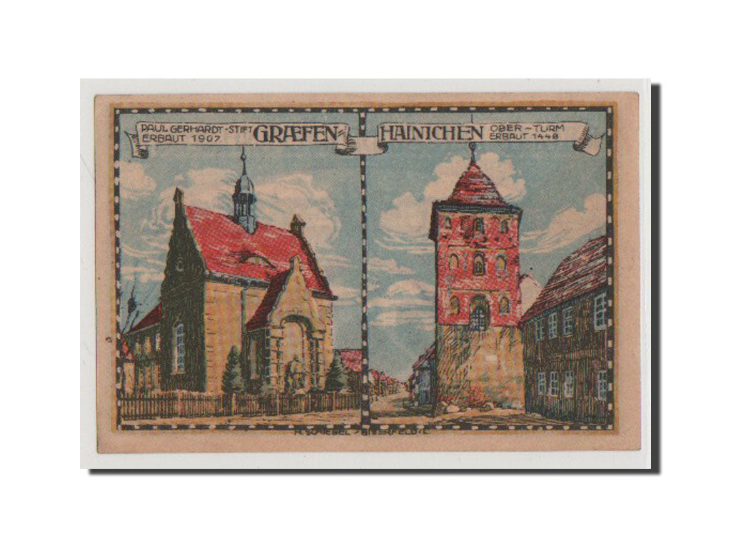 Banconote, Germania, Grafenhainichen Stadt, 25 Pfennig, SPL+, Mehl:461.3