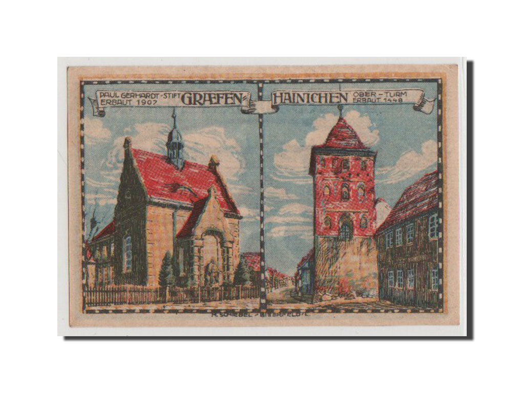 Banconote, Germania, Grafenhainichen Stadt, 25 Pfennig, FDS, Mehl:461.3