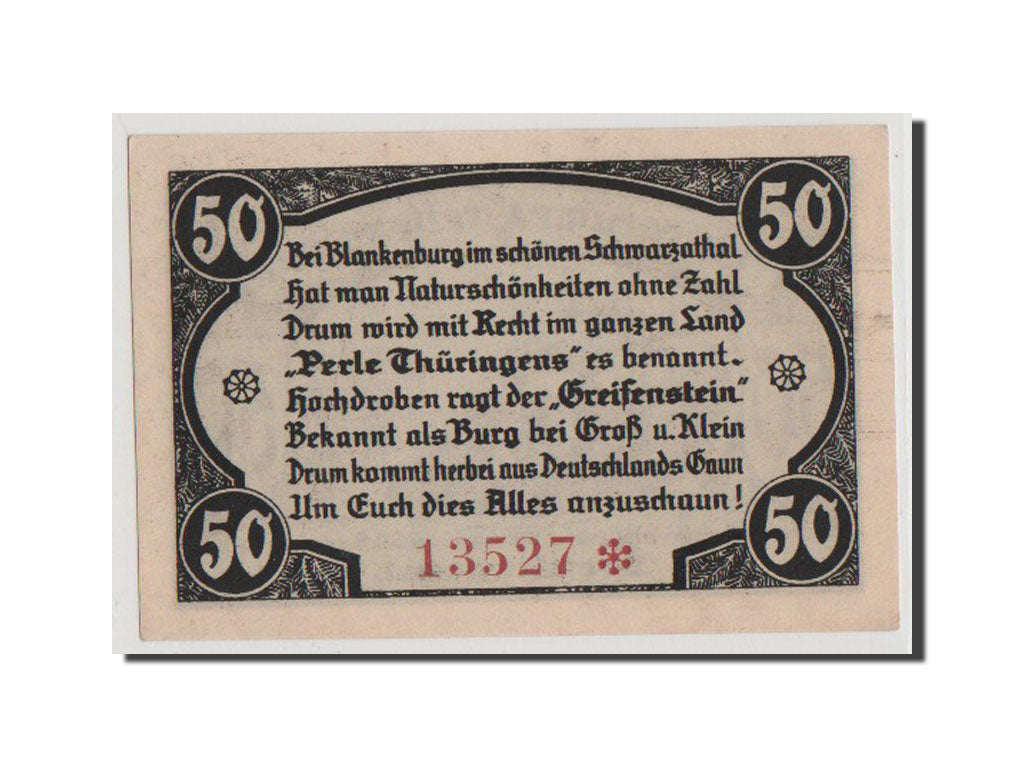 Banconote, Germania, Schwarzburg-Rudolstadt, 50 Pfennig, 1921, FDS, Mehl:469.2