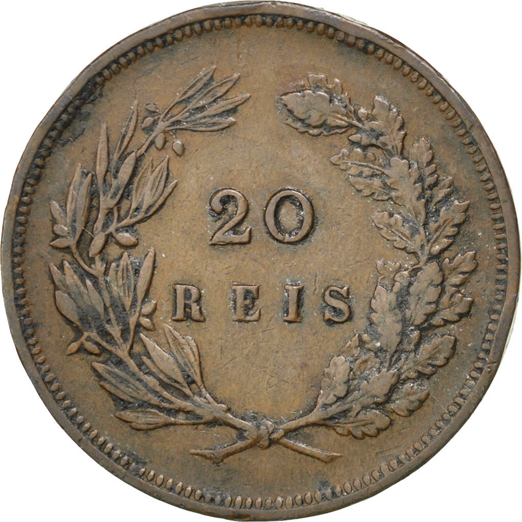 Coin, Portugal, 20 Reis, 1891, EF(40-45), Bronze, KM:533