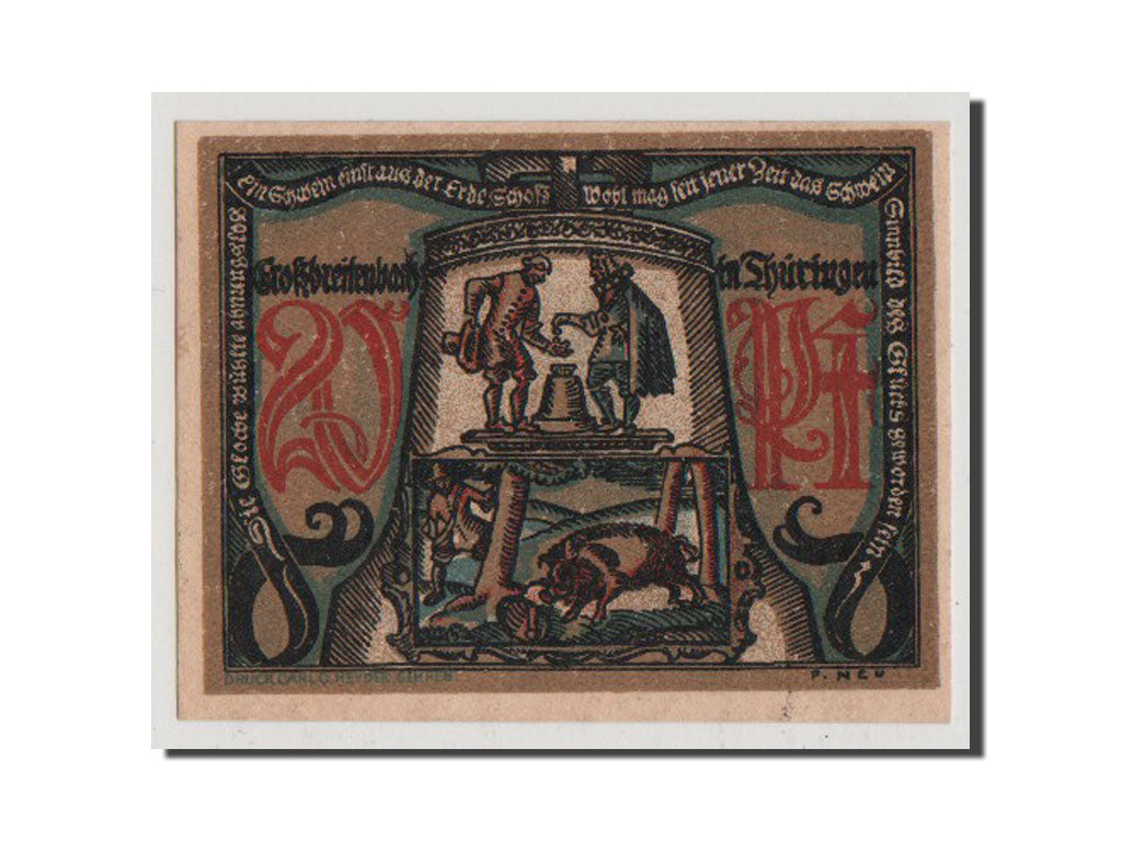 Geldschein, Deutschland, Grossbreitenbach Stadt, 20 Pfennig, 1921, UNZ