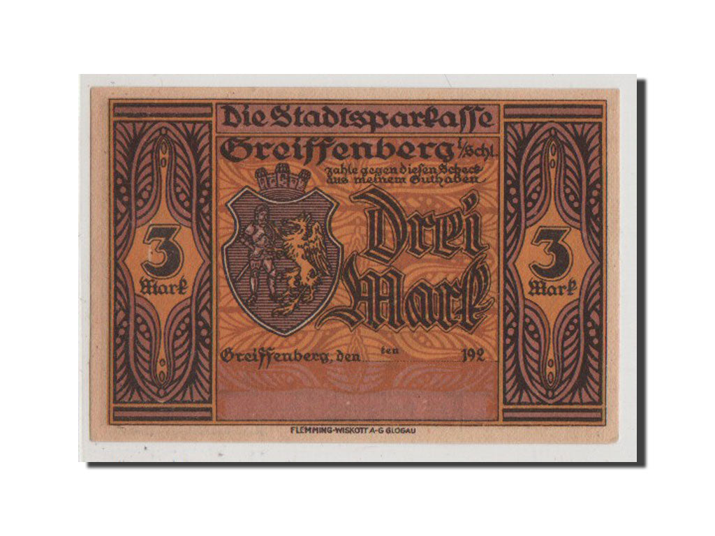 Banknote, Germany, Greiffenberg, 3 Mark, UNC(64), Mehl:470.3b