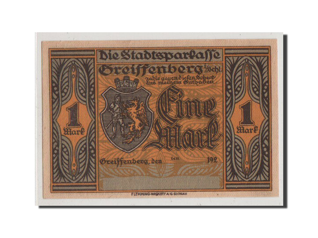 Geldschein, Deutschland, Greiffenberg, 1 Mark, UNZ-, Mehl:470.3b
