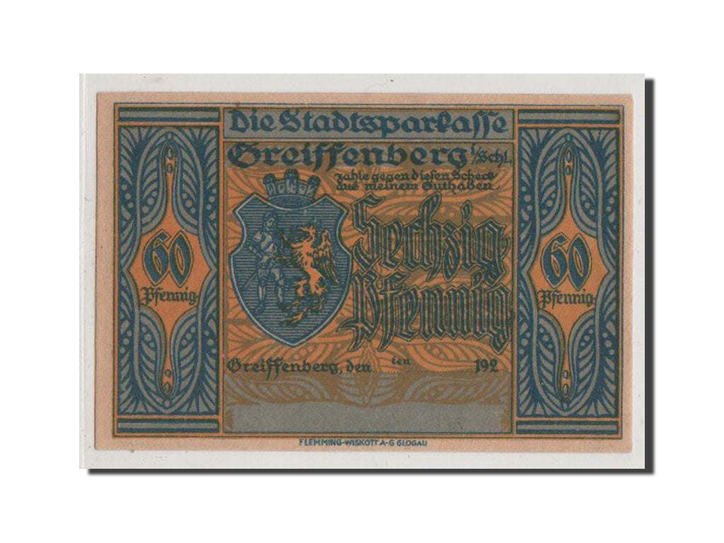 Banconote, Germania, Greiffenberg, 60 Pfennig, SPL+, Mehl:470.3b