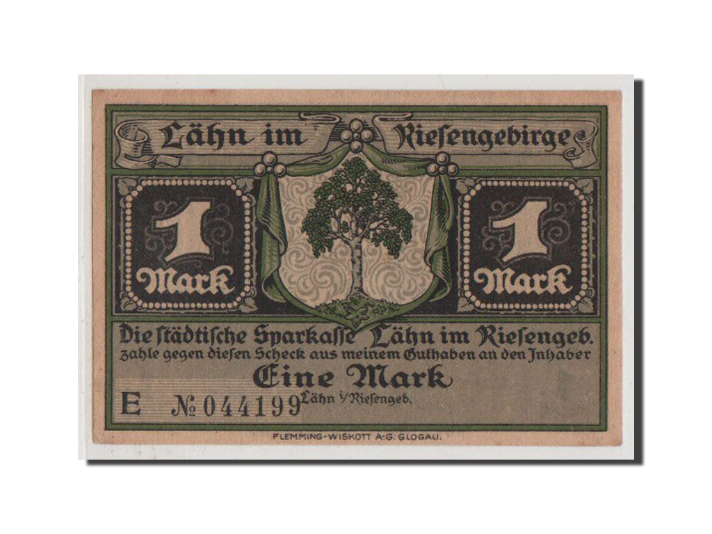 Banconote, Germania, Lahn Stadtische Sparkasse, 1 Mark, SPL+, Mehl:756.1b