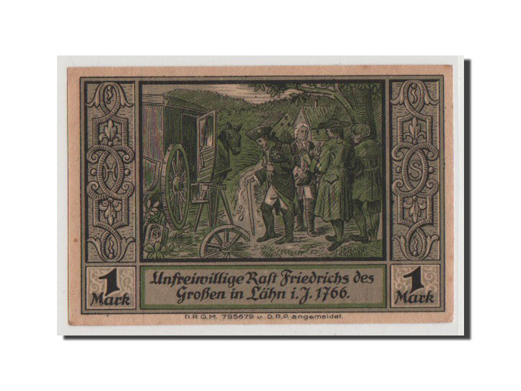 Banconote, Germania, Lahn Stadtische Sparkasse, 1 Mark, SPL+, Mehl:756.1b