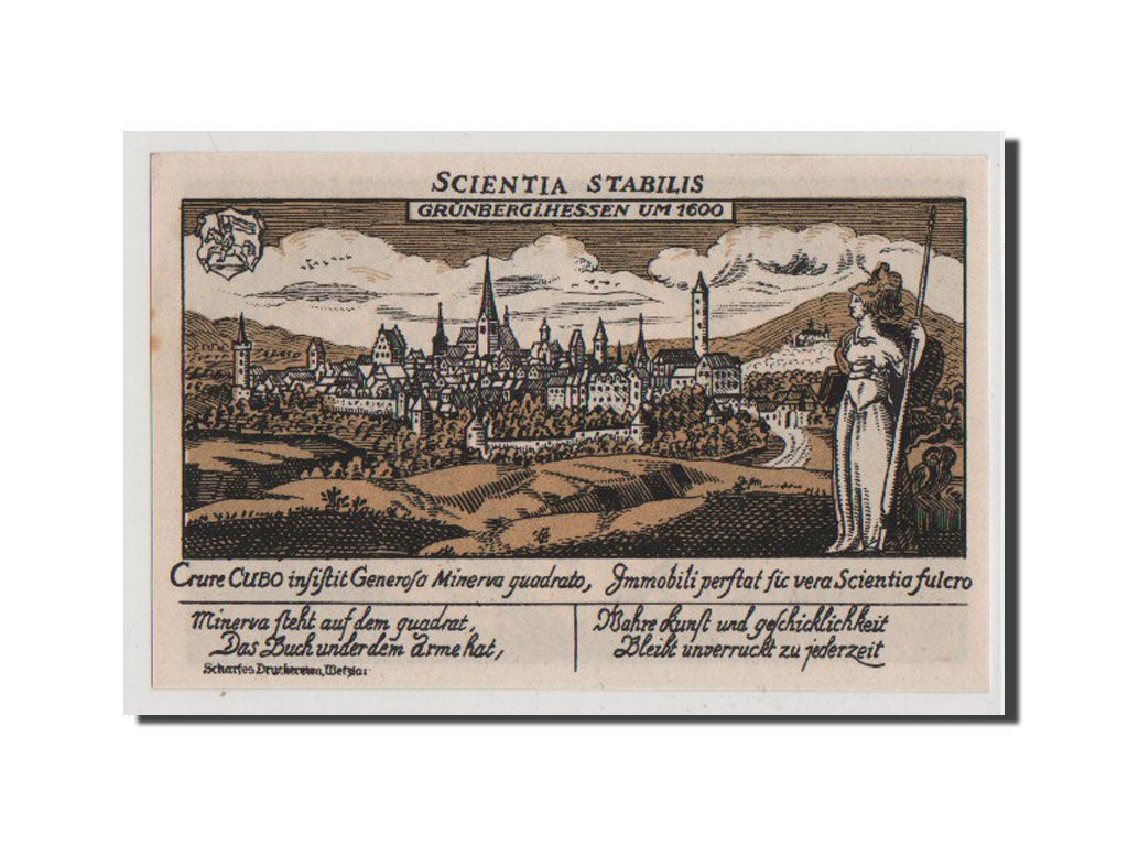 Banconote, Germania, Grunberg Stadt, 1 Mark, 1922, FDS, Mehl:488.1