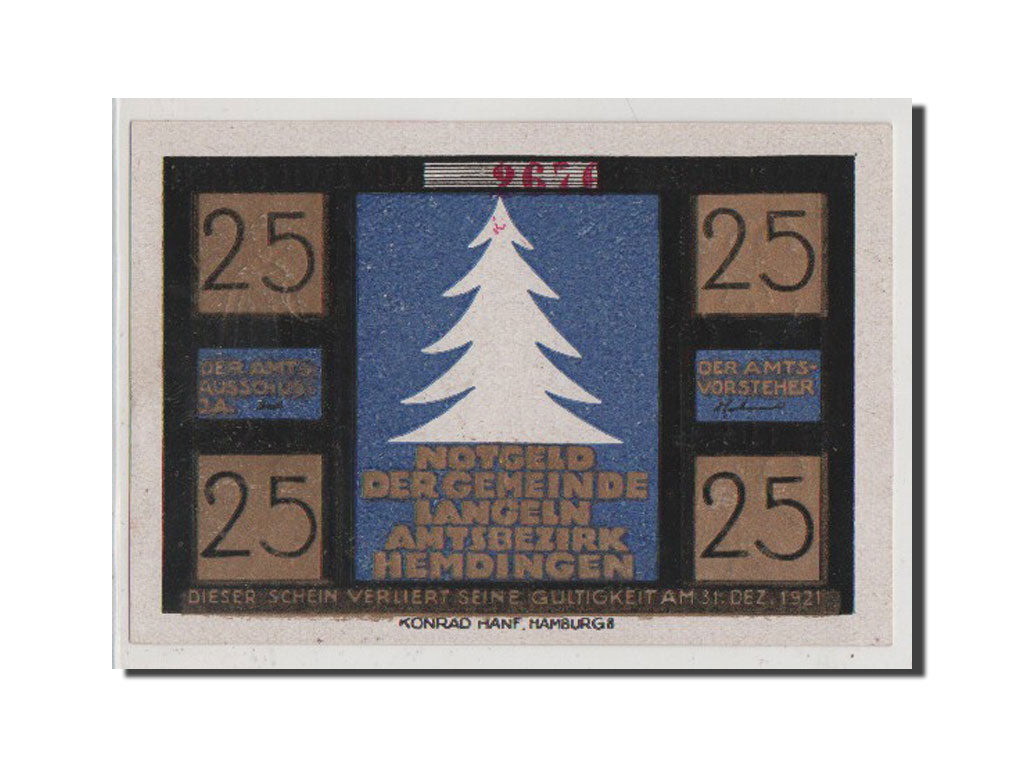 Banconote, Germania, Langeln, 25 Pfennig, FDS, Mehl:764.1a