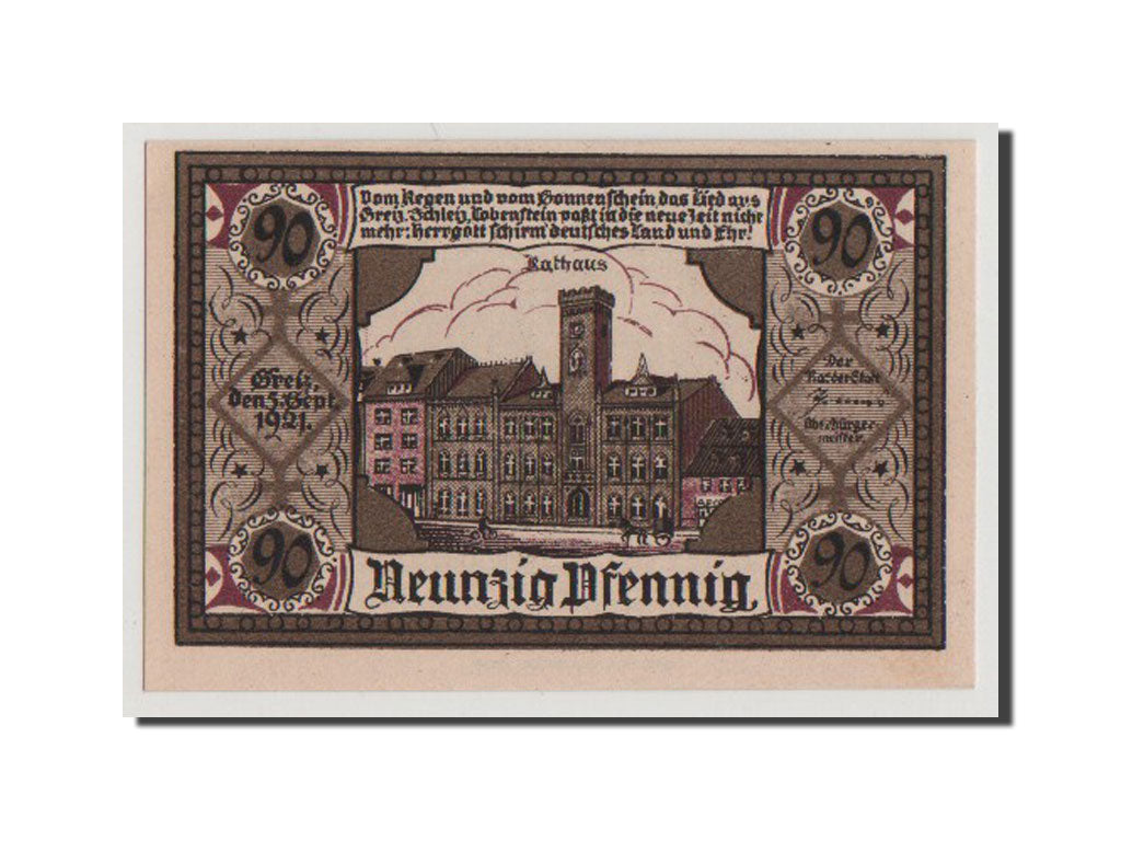 Banconote, Germania, 90 Pfennig, 1921, FDS