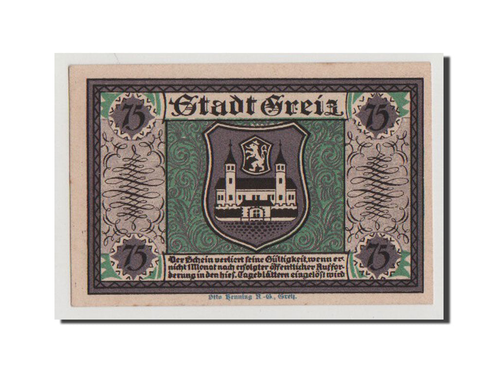 Banconote, Germania, 75 Pfennig, 1921, FDS