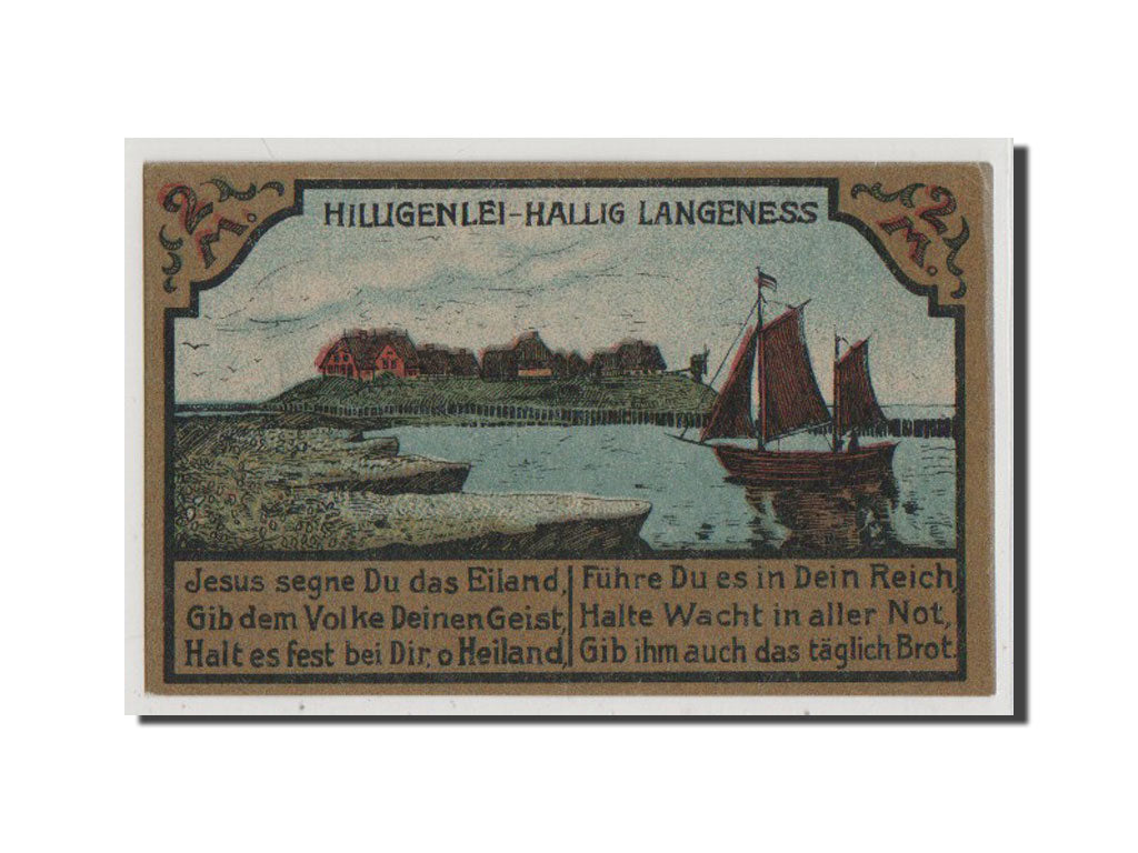 Billet, Allemagne, Langeness Nordmarsch, 2 Mark, 1921, NEUF, Mehl:767.1