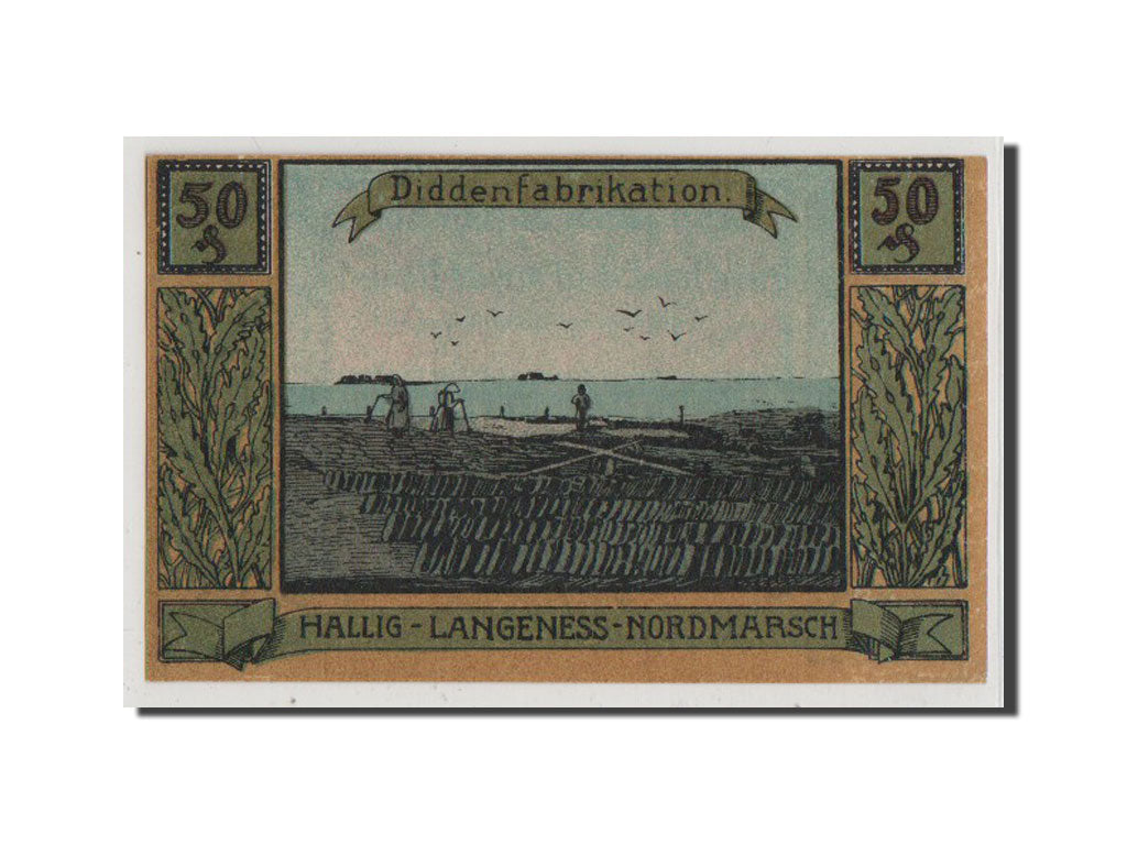 Geldschein, Deutschland, Langeness Nordmarsch, 50 Pfennig, 1921, UNZ, Mehl:767.1