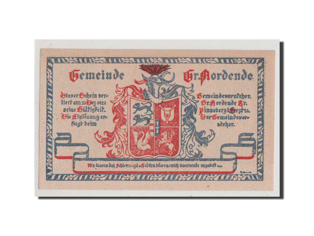 Banconote, Germania, Schleswig-Holstein, 50 Pfennig, 1921, FDS, Mehl:484.1b