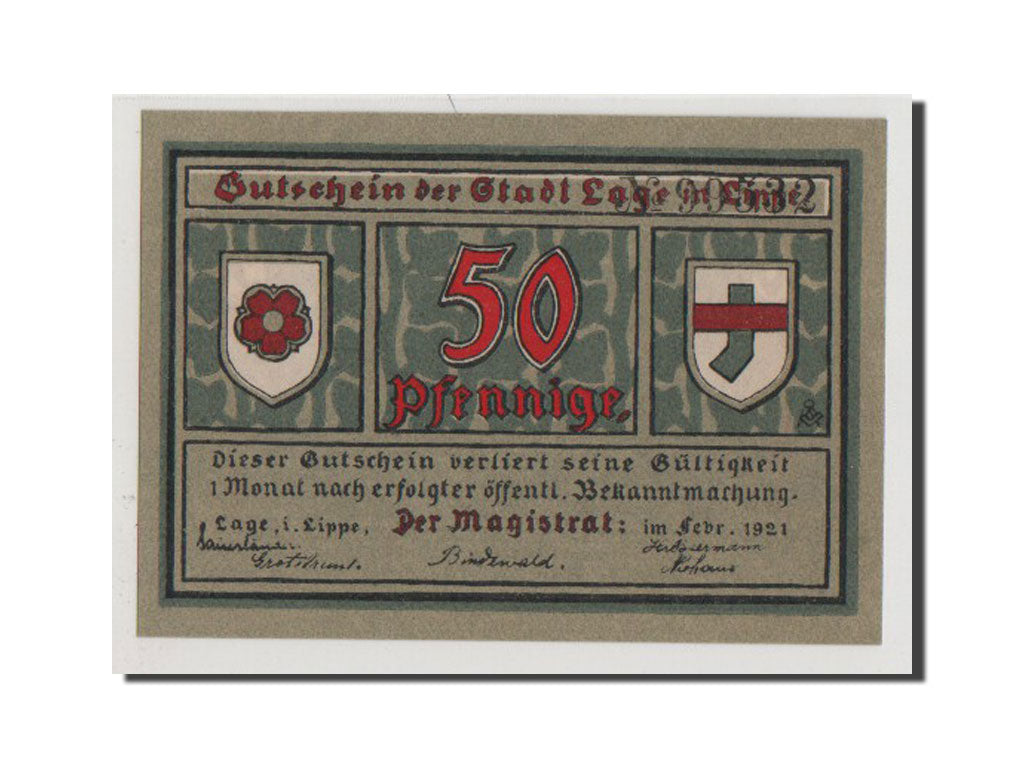 Billet, Allemagne, Lage Stadt, 50 Pfennig, 1921, 1921-02-01, NEUF, Mehl:757.2