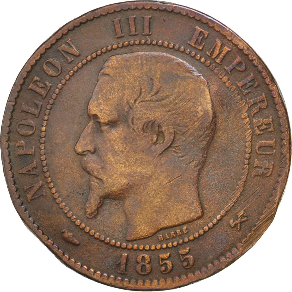 Monnaie, France, Napoleon III, Napoléon III, 10 Centimes, 1855, Rouen, B+