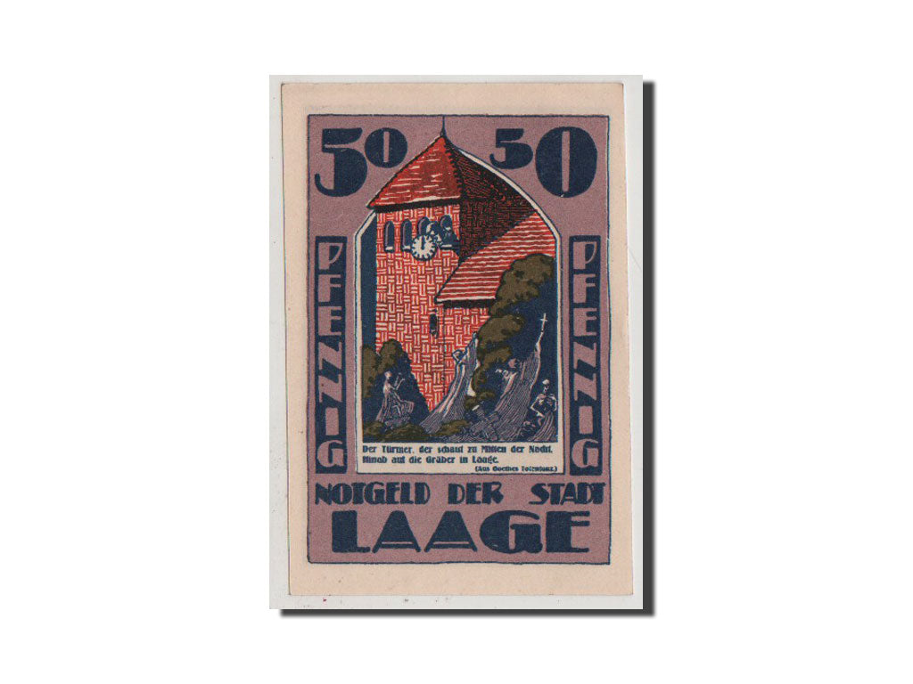 Geldschein, Deutschland, Laage, 50 Pfennig, UNZ, Mehl:754.2