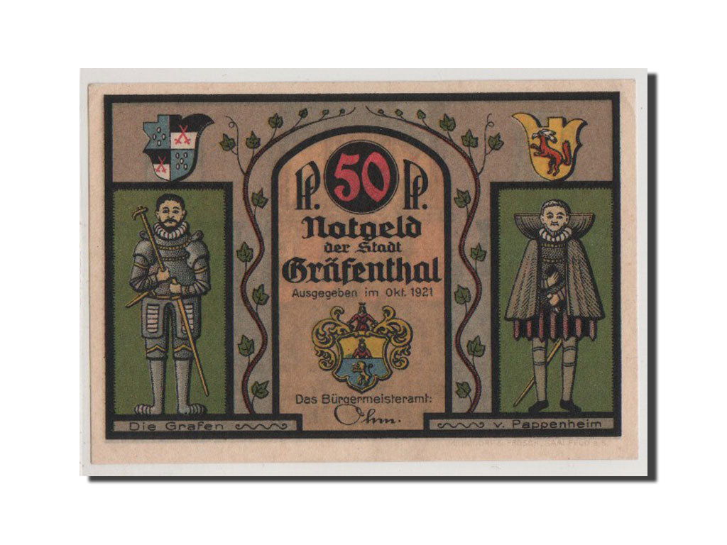Banconote, Germania, Grafenthal, 50 Pfennig, 1921, 1921-10-01, FDS, Mehl:463.3