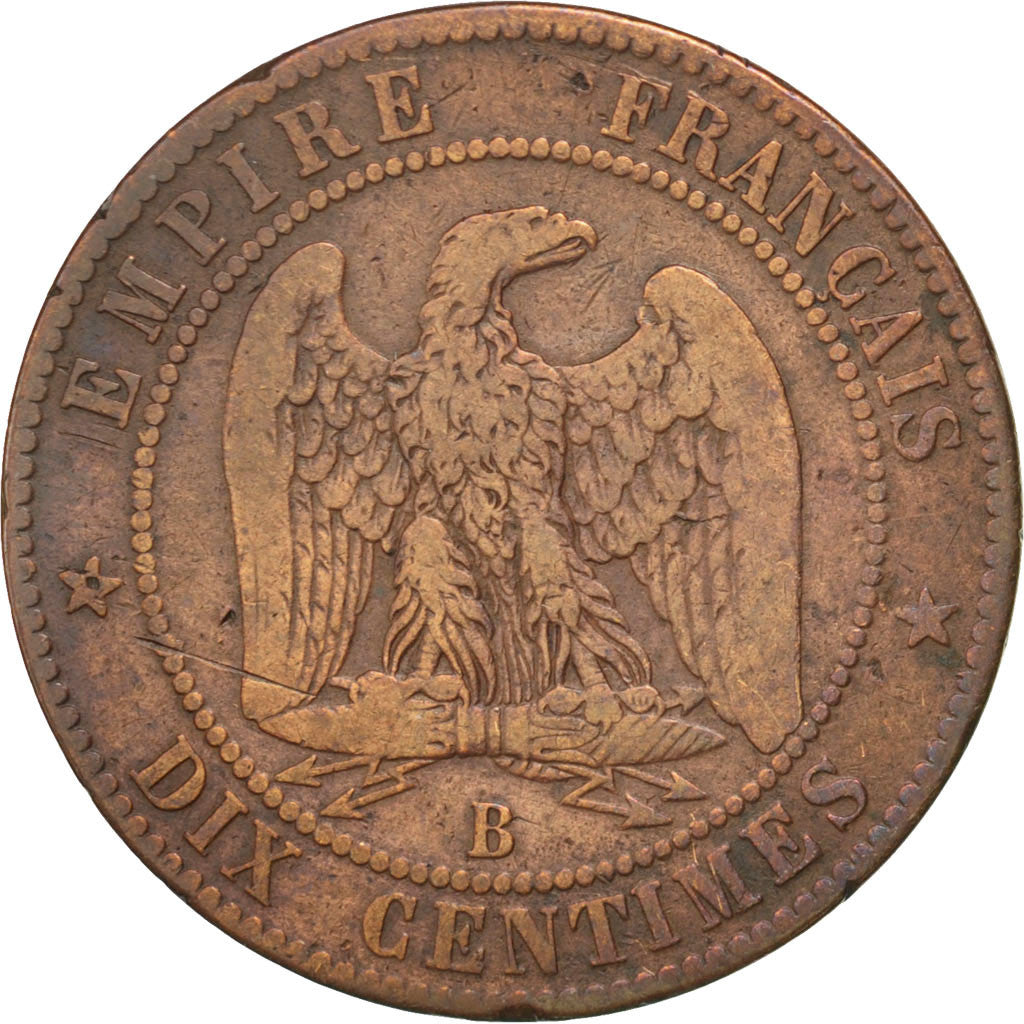 Coin, France, Napoleon III, Napoléon III, 10 Centimes, 1855, Rouen, VF(20-25)