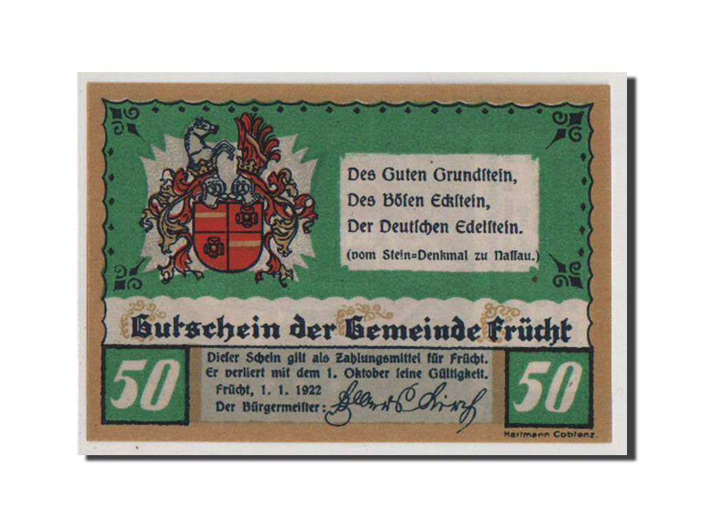 Geldschein, Deutschland, Hessen-Nassau, 50 Pfennig, 1922, UNZ, Mehl:399.1