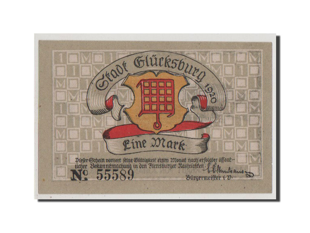 Banconote, Germania, Glucksburg, 1 Mark, 1920, SPL+, Mehl:441.1c