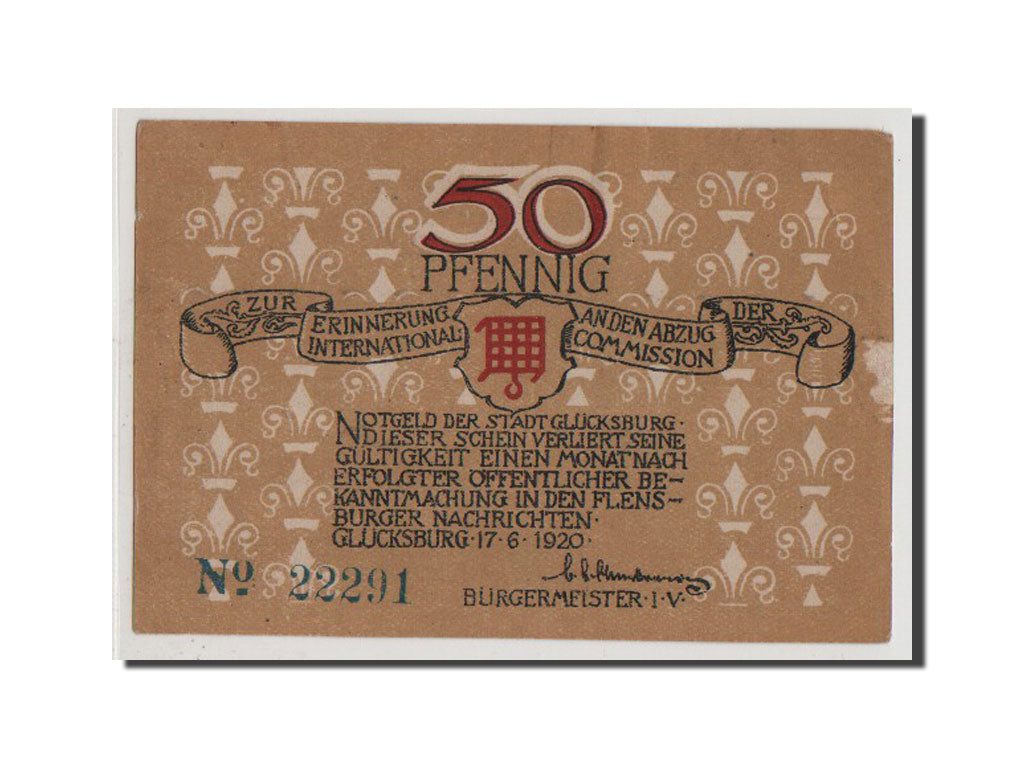 Geldschein, Deutschland, Glucksburg, 50 Pfennig, 1920, VZ+, Mehl:441.2a