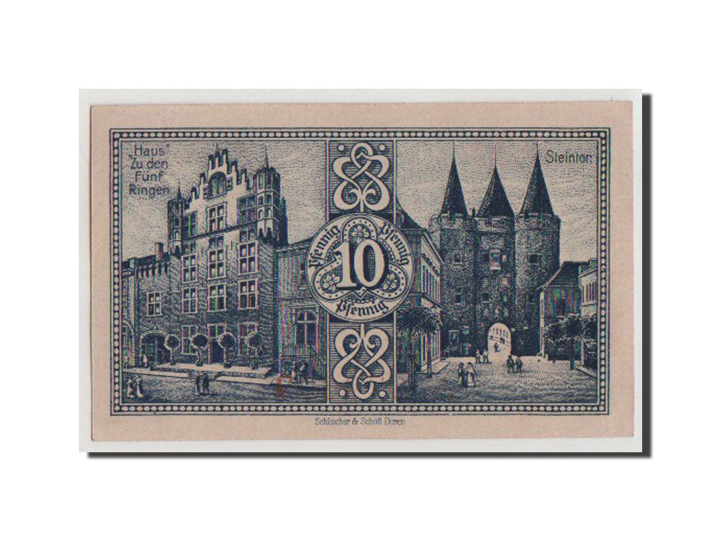 Banconote, Germania, Goch, 10 Pfennig, 1921, FDS, Mehl:445.1a