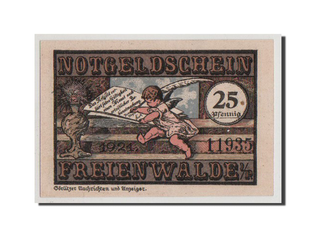 Banconote, Germania, Freienwalde Stadt, 25 Pfennig, 1921, FDS, Mehl:385.6