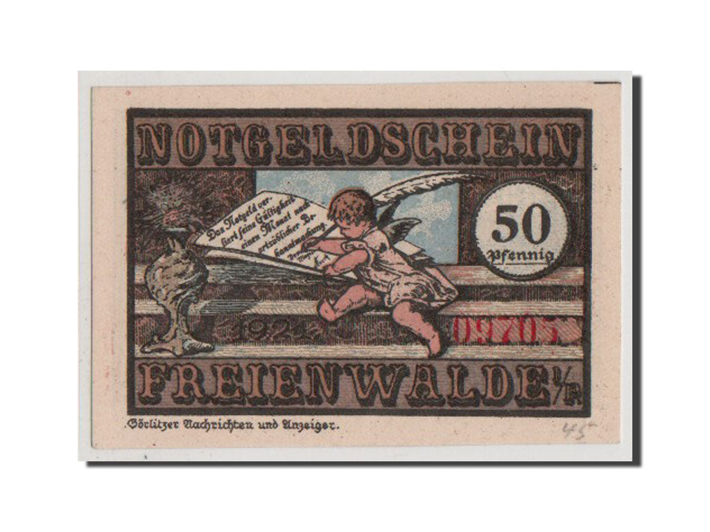 Banknot, Niemcy, Freienwalde Stadt, 50 Pfennig, 1921, UNC(65-70), Mehl:385.6