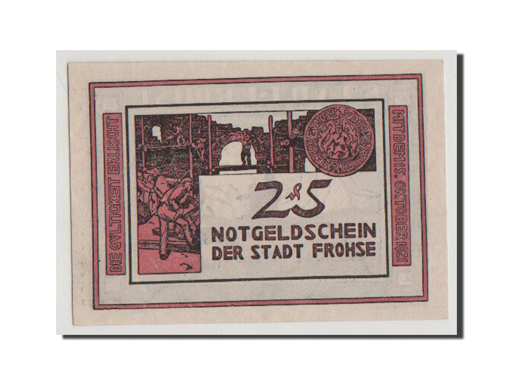 Billet, Allemagne, Frohse a. Elbe Stadt, 25 Pfennig, 1921, SPL+, Mehl:397.1