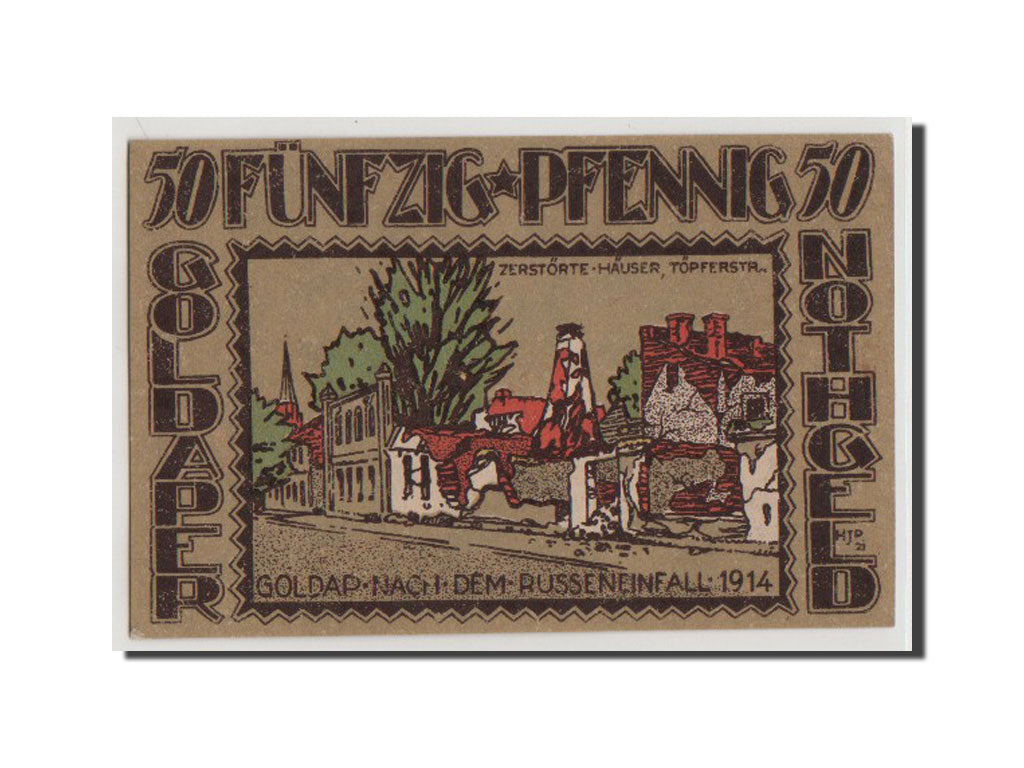 Banconote, Germania, Ostpreußen, 50 Pfennig, FDS, Mehl:451.1