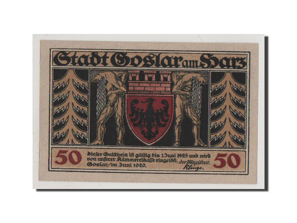 Banconote, Germania, Goslar Stadt, 50 Pfennig, 1920, 1920-06-01, FDS, Mehl:455.1
