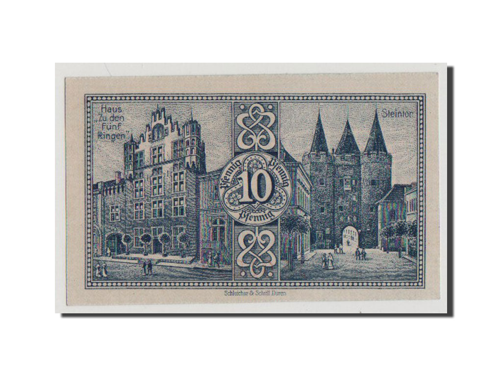Banconote, Germania, Goch, 10 Pfennig, 1921, FDS, Mehl:445.2a