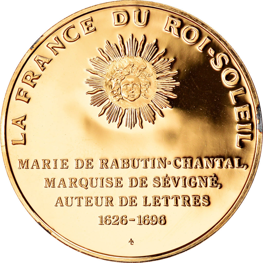 Francia, medalla, Madame de Sevigne, La France du Roi Soleil, SC, Oro vermeil