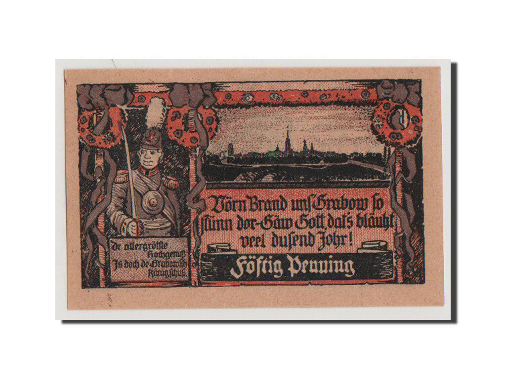 Banconote, Germania, Grabow, 50 Pfennig, FDS, Mehl:460.3