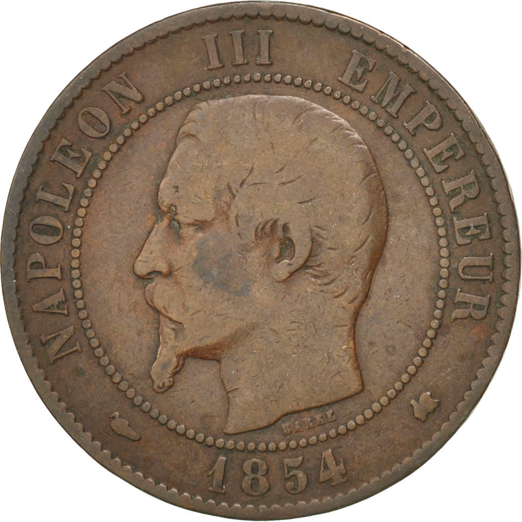 Monnaie, France, Napoleon III, Napoléon III, 10 Centimes, 1854, Bordeaux, B+