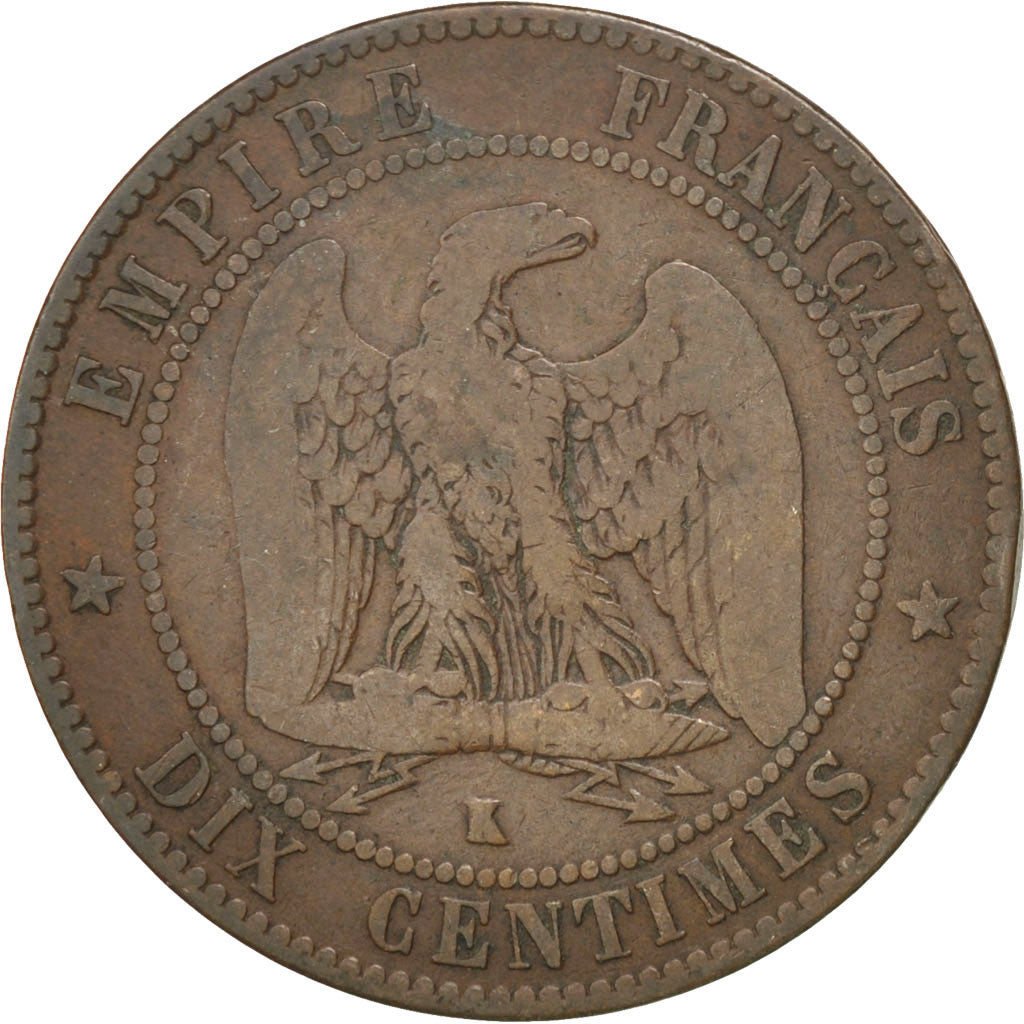 Monnaie, France, Napoleon III, Napoléon III, 10 Centimes, 1854, Bordeaux, B+