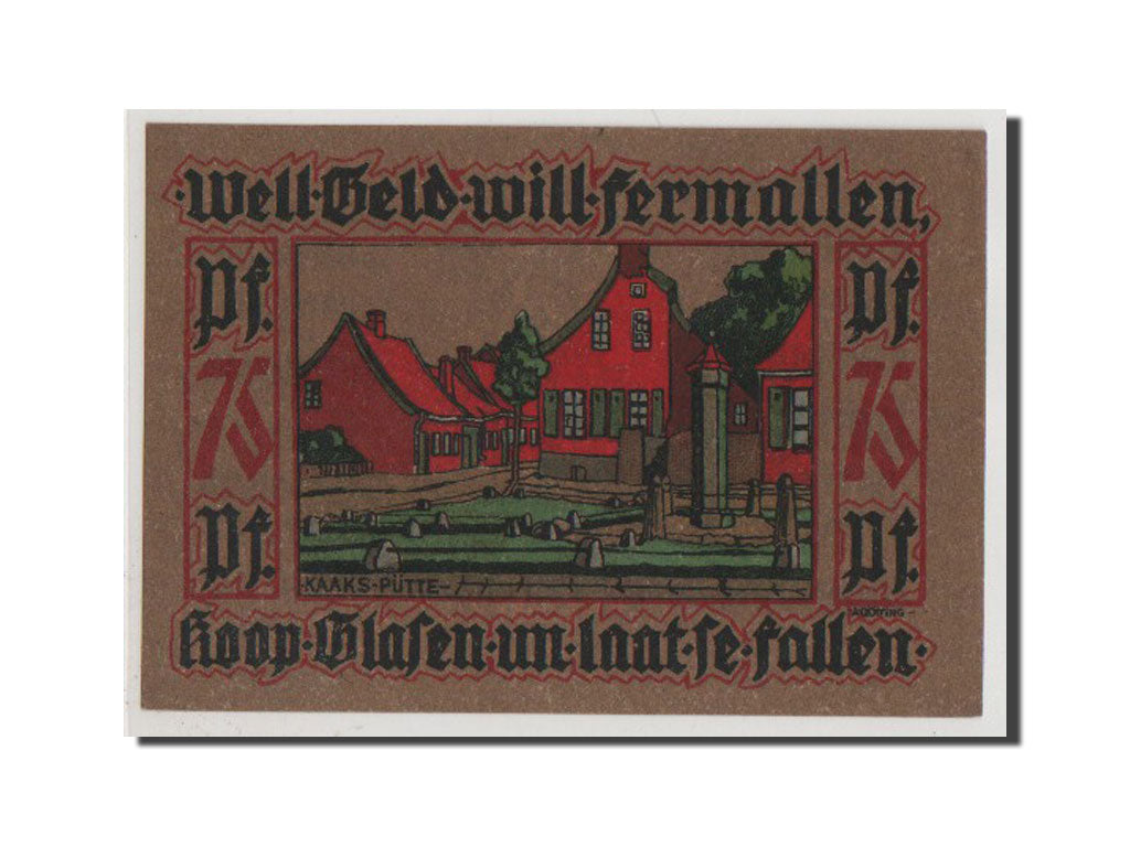Banknote, Germany, Leer, 75 Pfennig, 1921, 1921-10-01, UNC(65-70), Mehl:782.1