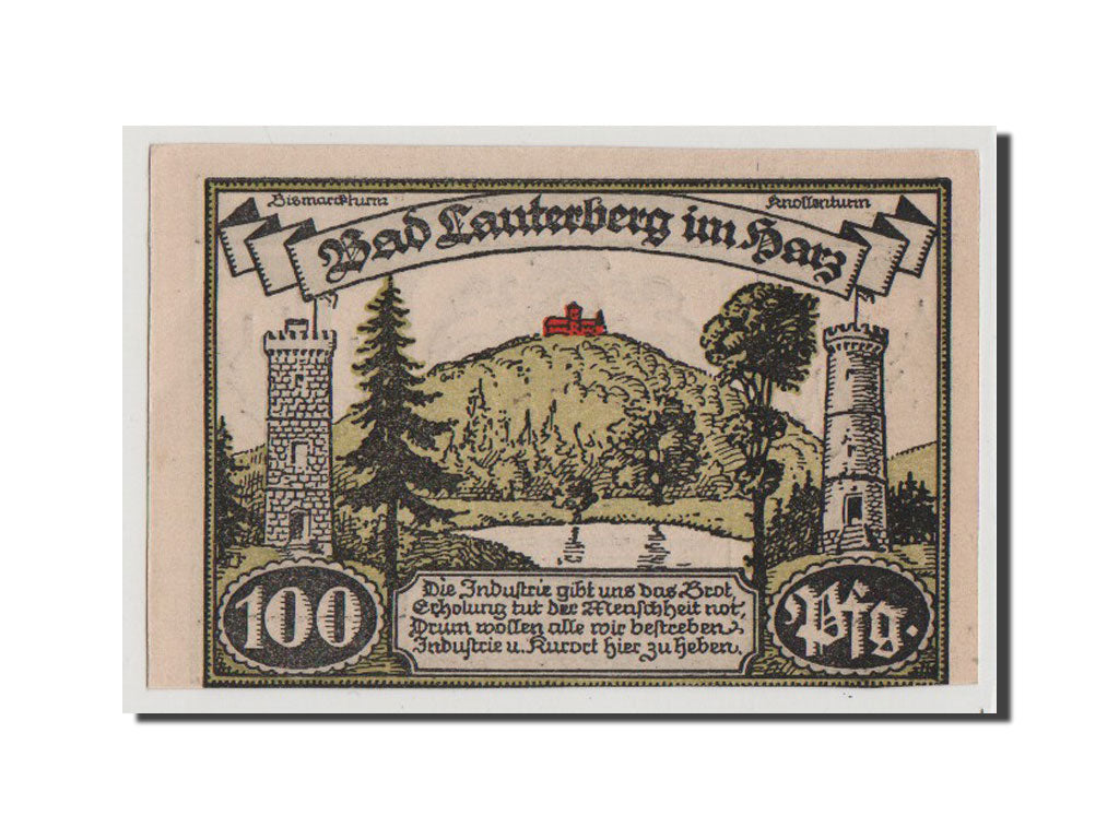 Banconote, Germania, Lauterberg, 100 Pfennig, 1921, FDS, Mehl:779.1