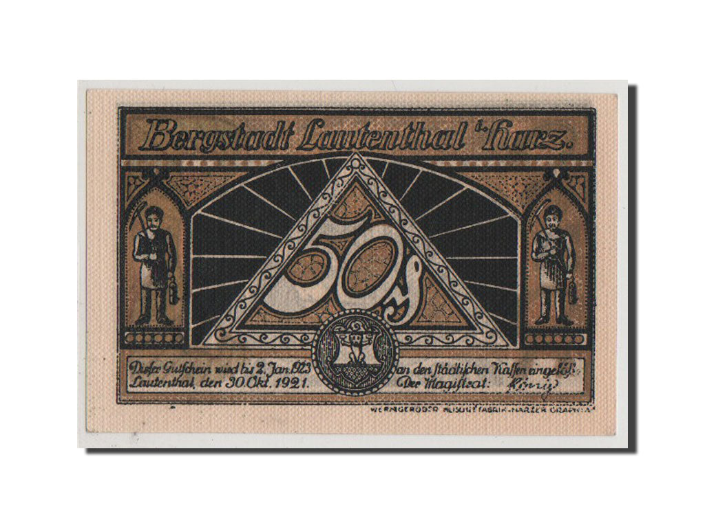 Billet, Allemagne, Lautenthal, 50 Pfennig, 1921, NEUF, Mehl:778.2